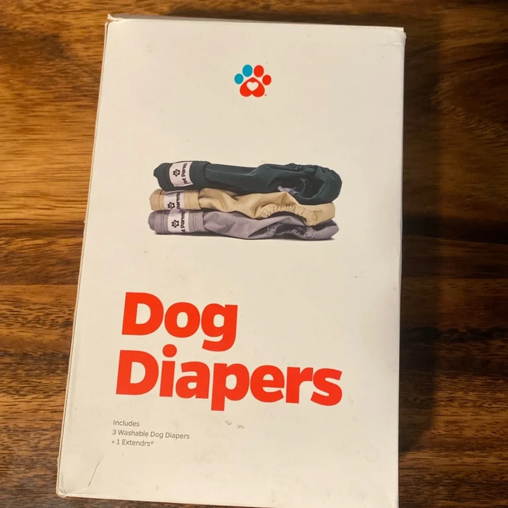 Dog Diapers 3 pack tan, gray and green. Size Medium